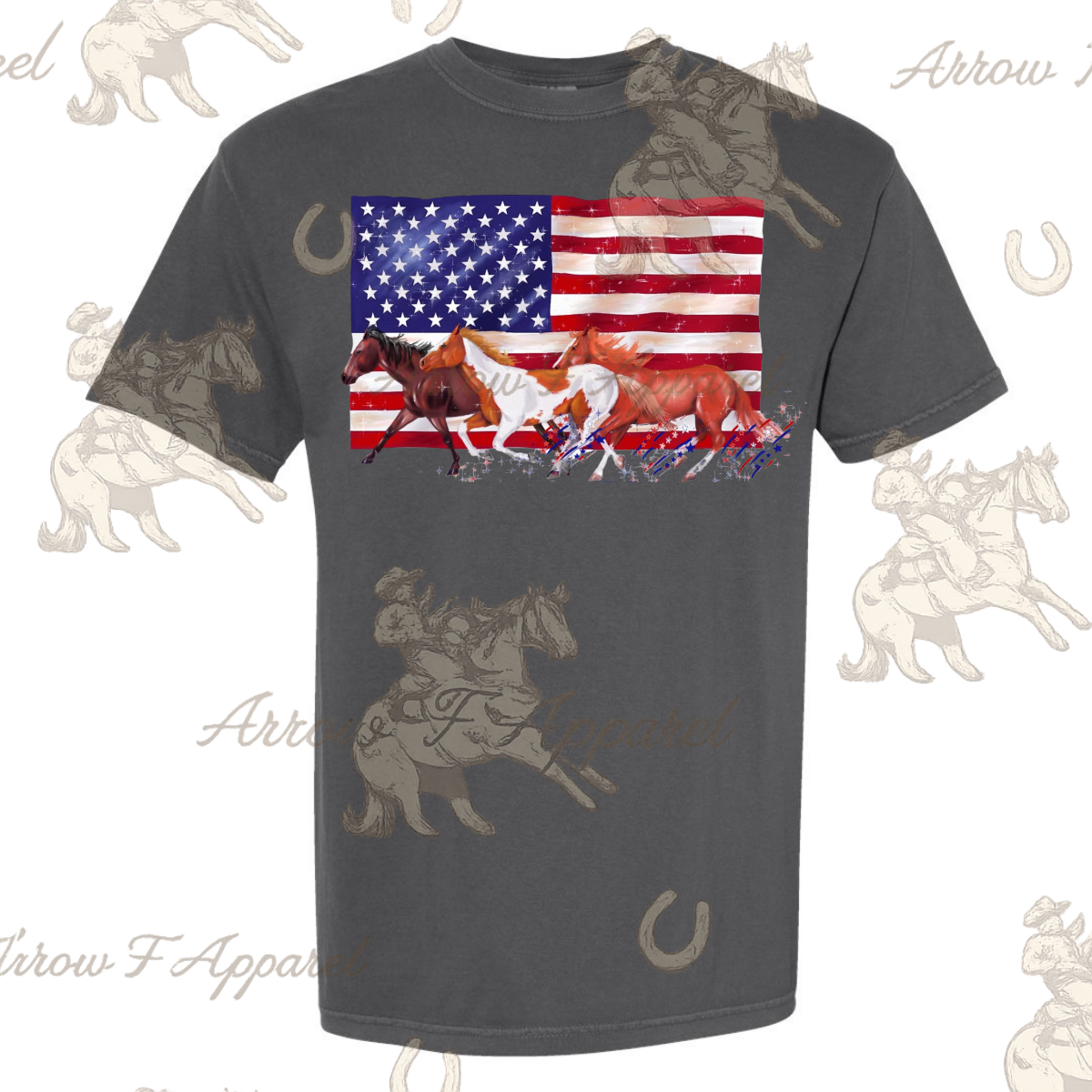 Freedom Horses| Western Graphic Tee (Pepper)