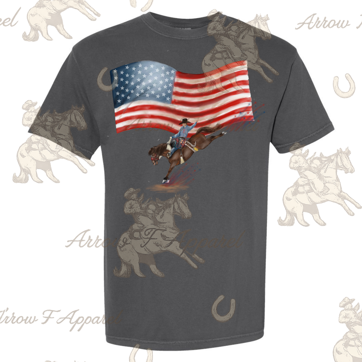 American Bronc Rider| Western Graphic Tee(Blue Jean/Pepper)
