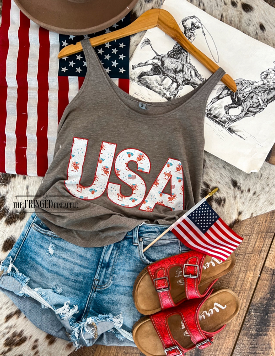 Rodeo USA Cowboy| Western Graphic Tank