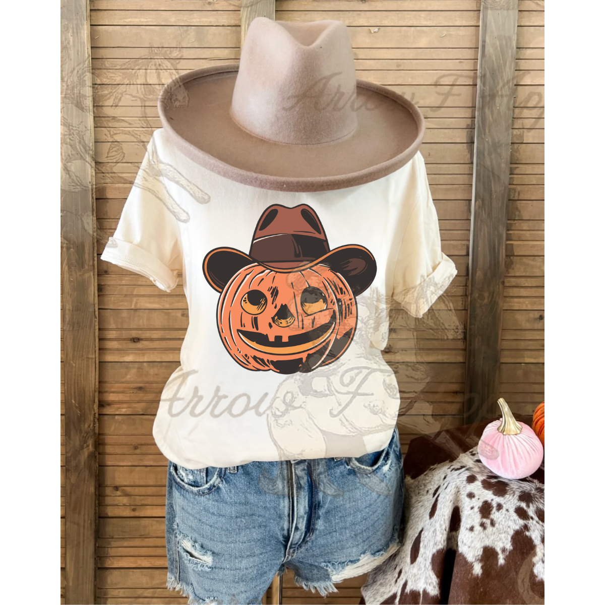 Cowboy Pumpkin Tee (Cream)