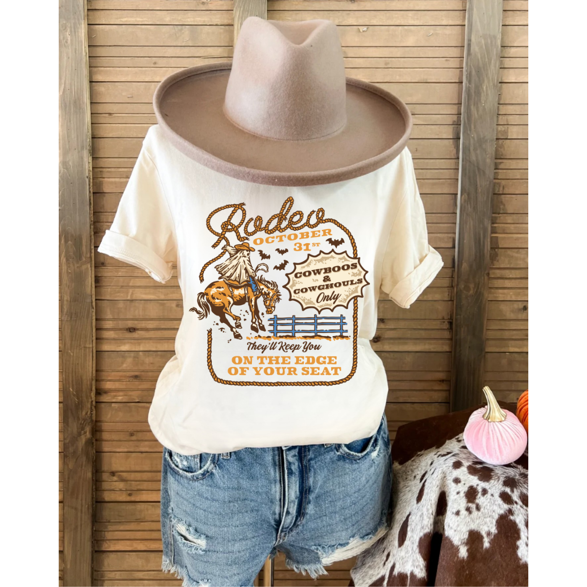 Cowboos & Cowghouls Rodeo Tee (Cream)