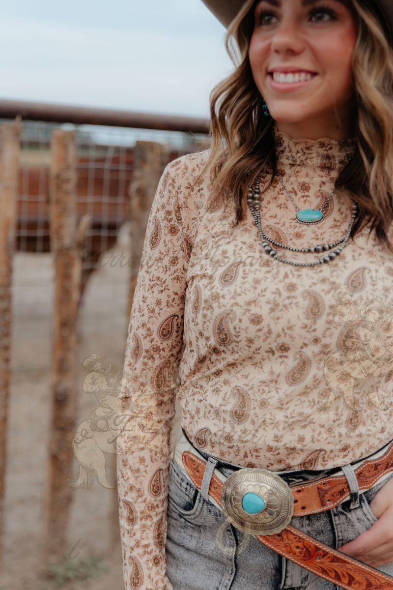 Ivory Boho Paisley Mesh | TFP 1222