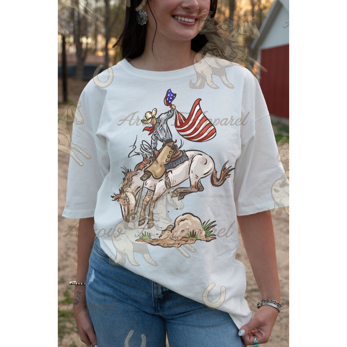 Freedom Rider| Western Graphic Oversized Tee