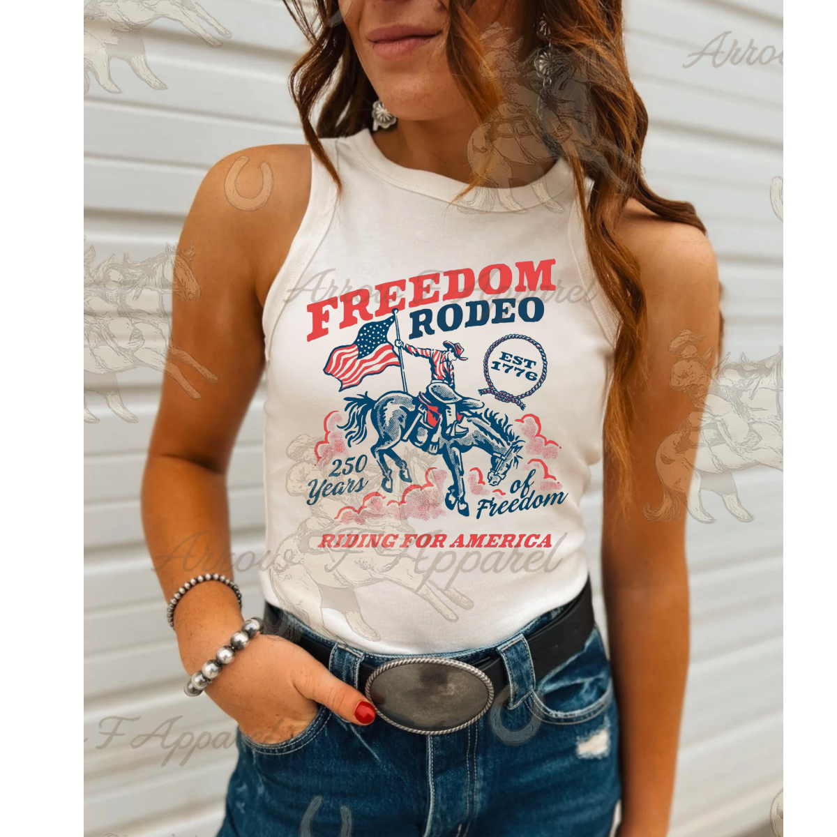 Freedom Rodeo| Western Graphic Cropped Tank