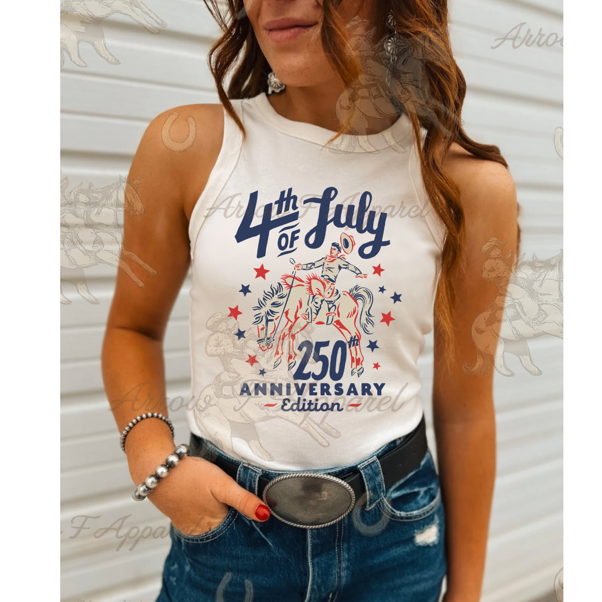 250th Anniversary America | Western Graphic Cropped Tank