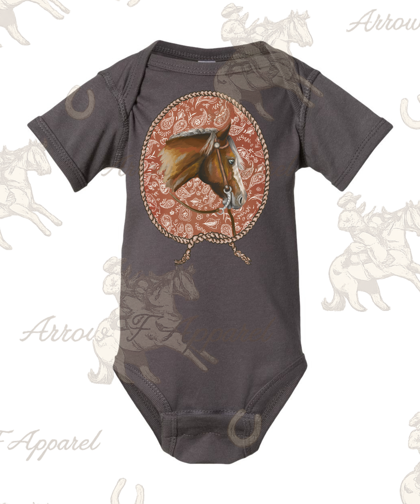 Fallen For Fall Paisley Horse Onesie or Tee (Infant,Toddler,Youth)