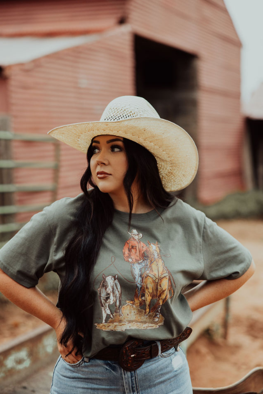 Cody Calf Roper S/S T-shirt (Hunter Green)
