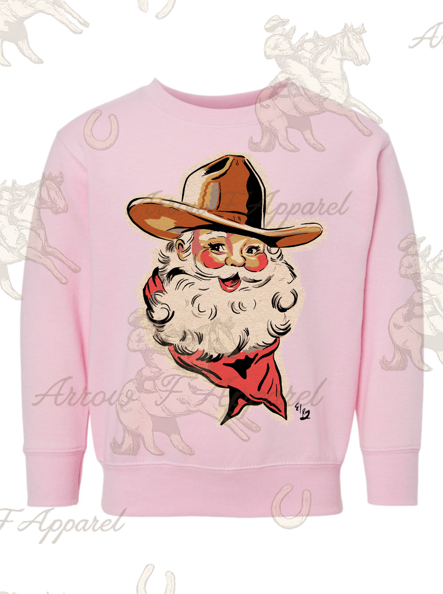 Cowboy Santa Crewneck Sweatshirt(Infant,Toddler,Youth)