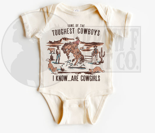 Toughest Cowgirl S/S Onesie or Tee