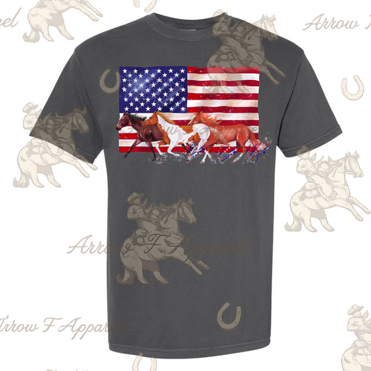 Freedom Horses| Western Graphic Tee (Pepper)