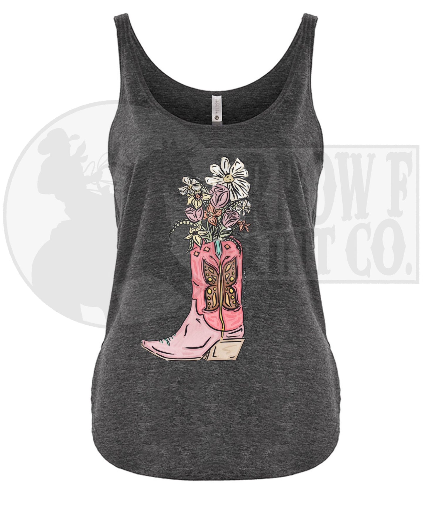 Floral Cowboy Boot| Western Graphic Tank