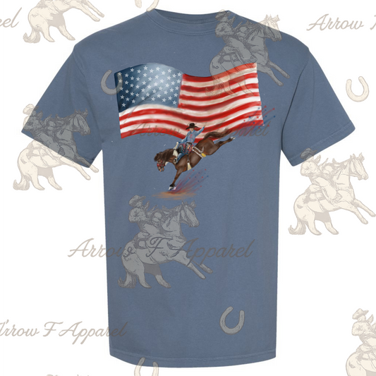 American Bronc Rider| Western Graphic Tee(Blue Jean/Pepper)