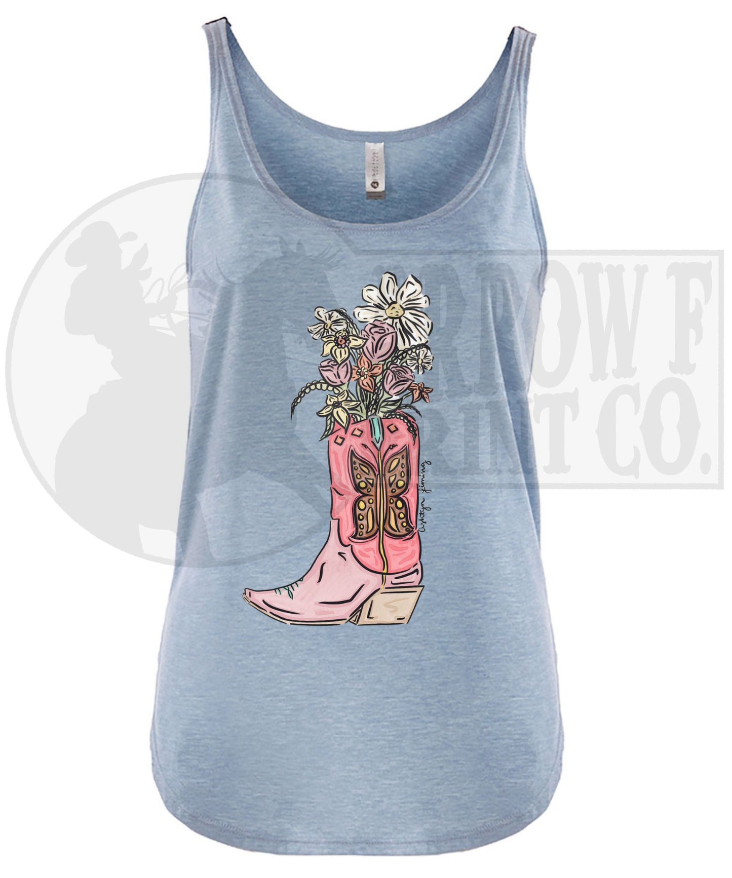 Floral Cowboy Boot| Western Graphic Tank