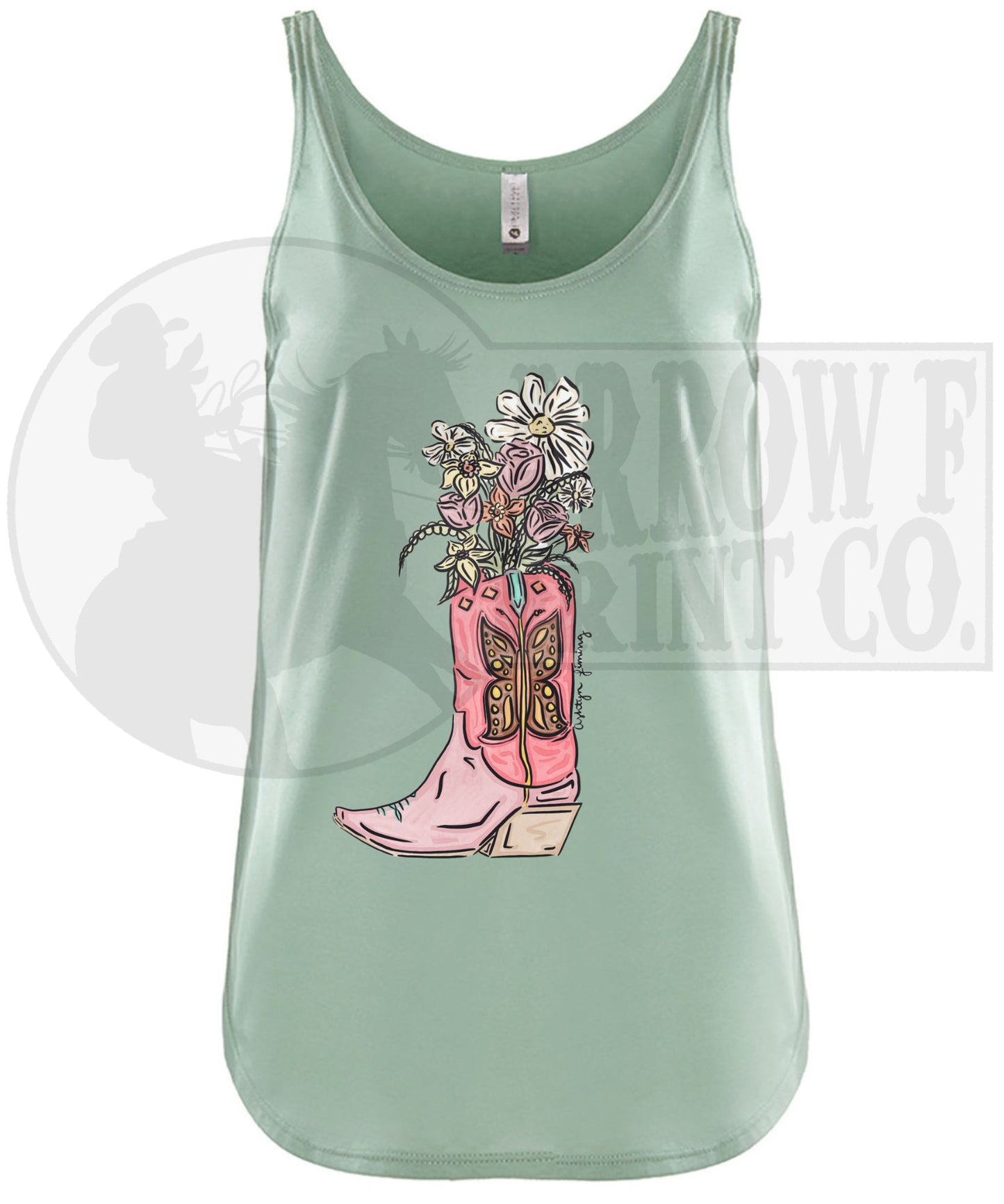 Floral Cowboy Boot| Western Graphic Tank