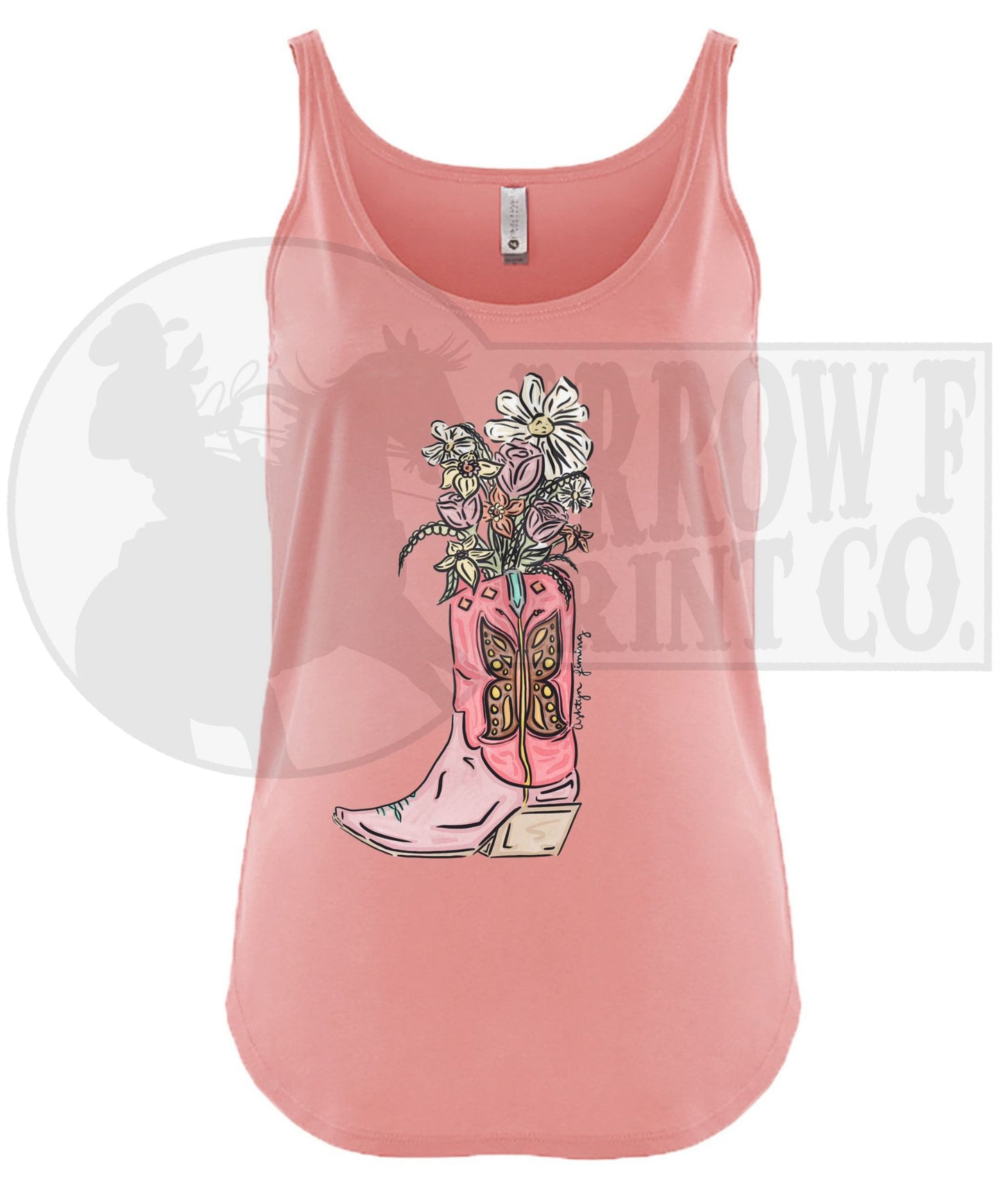 Floral Cowboy Boot| Western Graphic Tank