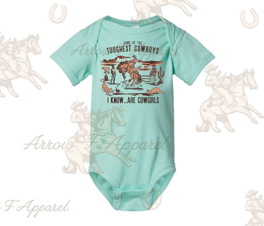 Toughest Cowgirls Onesie or Tee (Infant,Toddler,Youth)