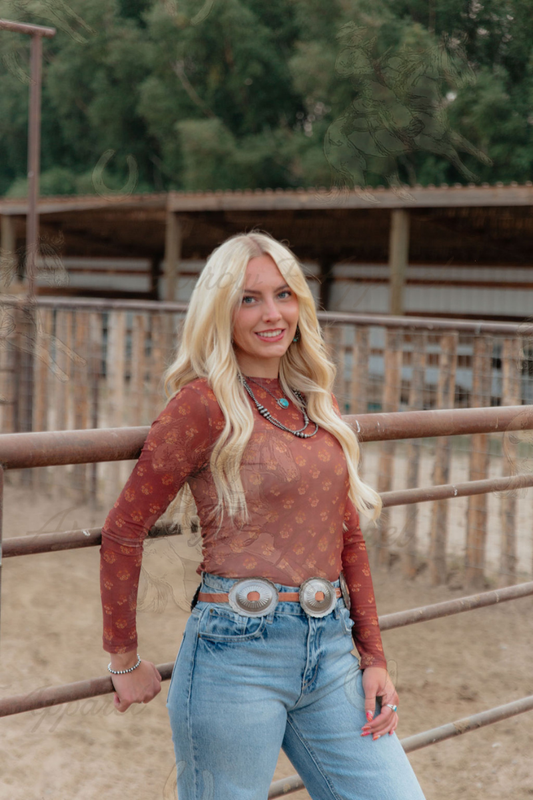 Dark Floral Mesh Top| TFP1222