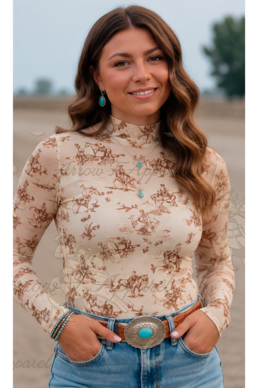 Cowboy Chic Mesh Top| TFP1222