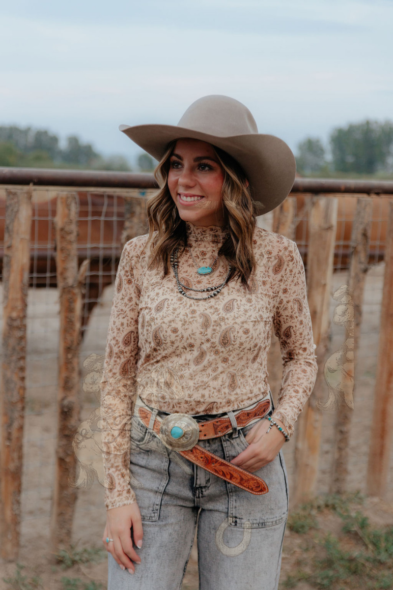 Ivory Boho Paisley Mesh | TFP 1222
