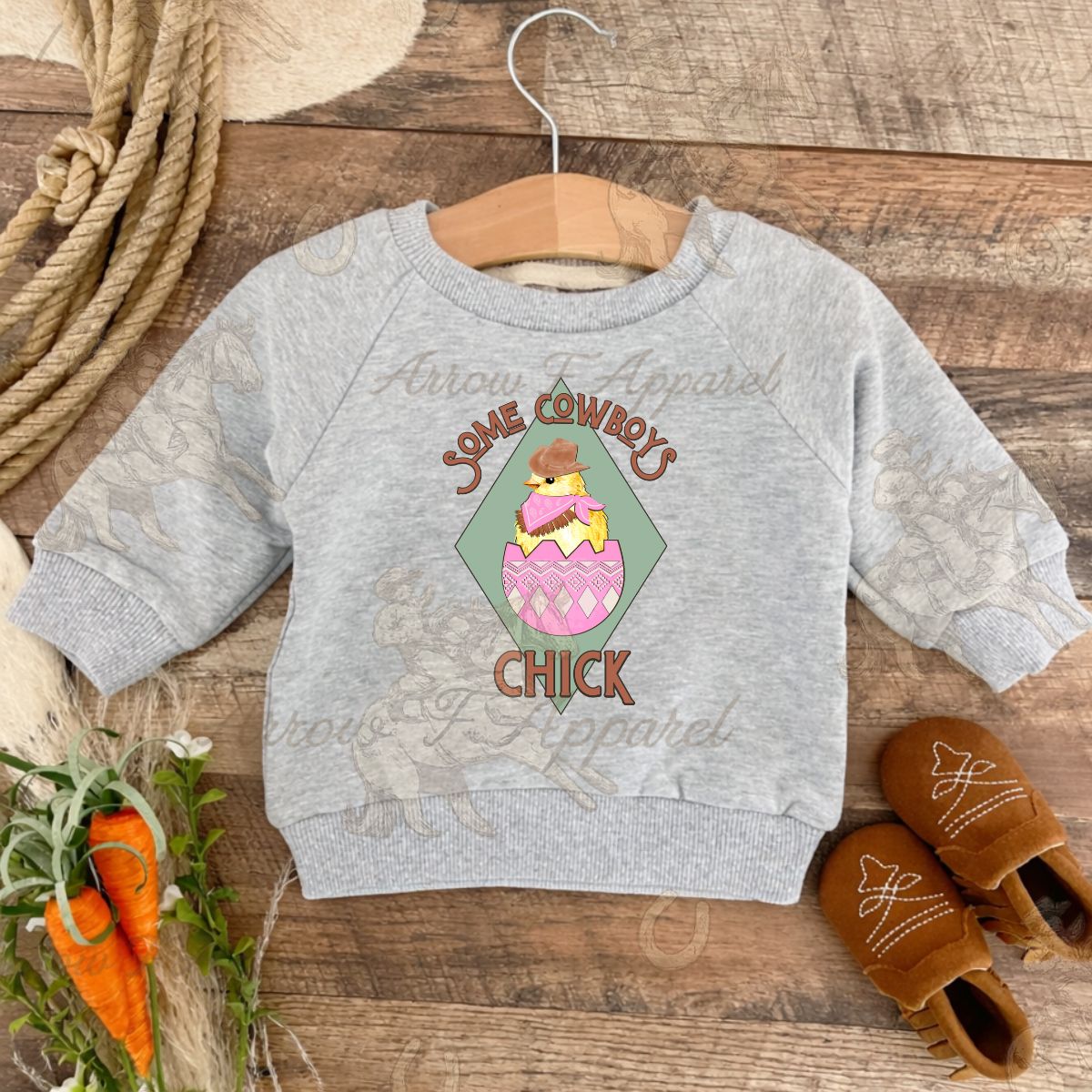 Some cowboys Chick | Western Graphic Sweatshirt(Grey)(Toddler/Youth)
