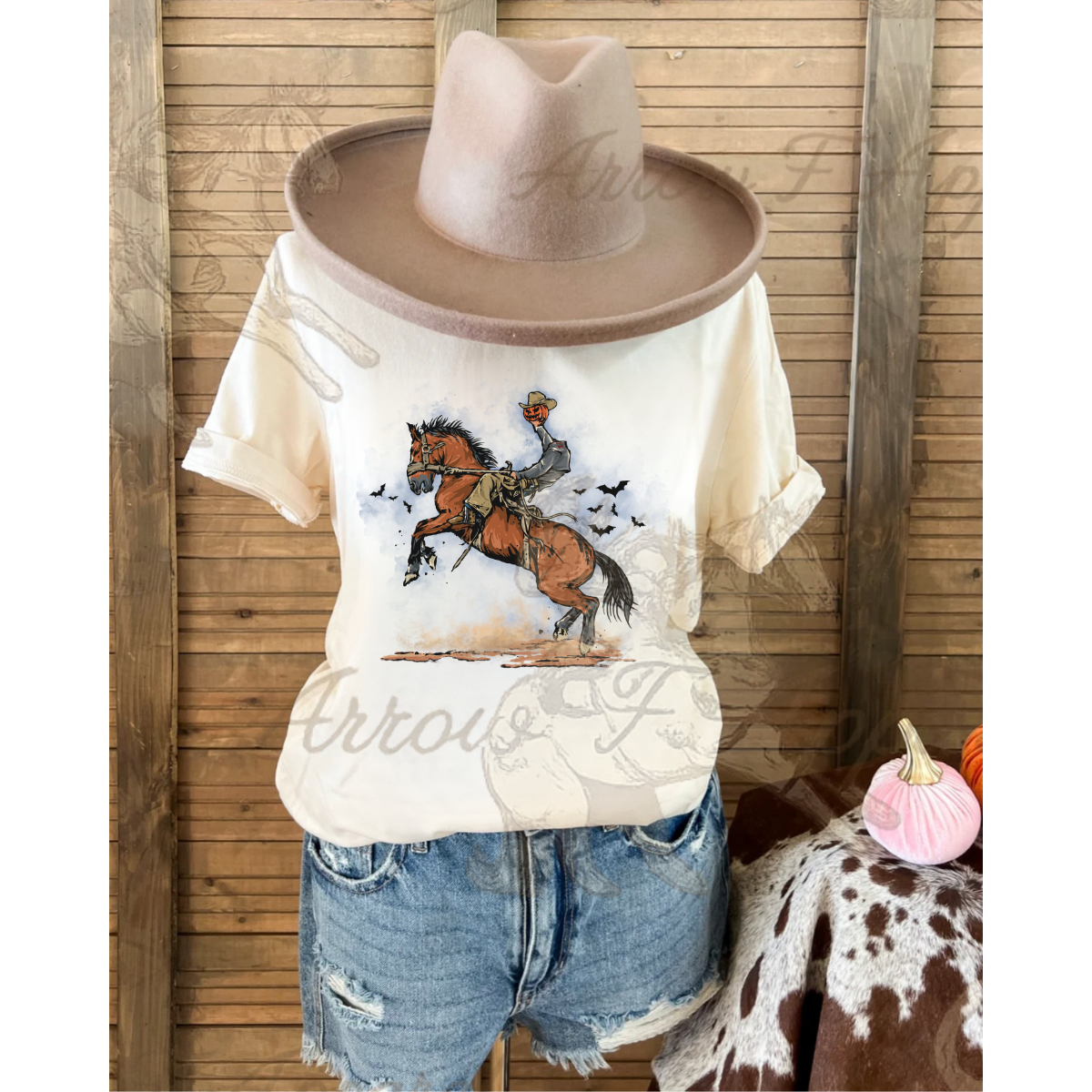 Headless Horseman Cowboy Tee (Cream)