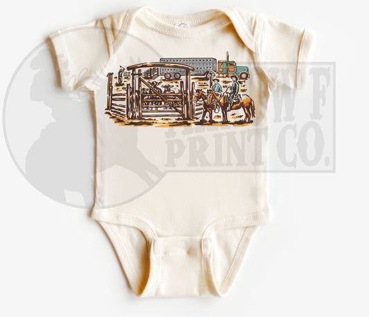 Cow Truckin S/S Onesie or Tee