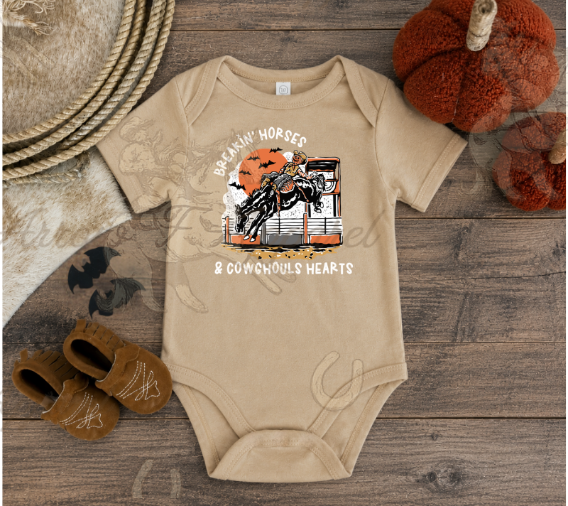 Breakin Horses & Cowghouls Hearts Onesie or Tee (Infant,Toddler,Youth)