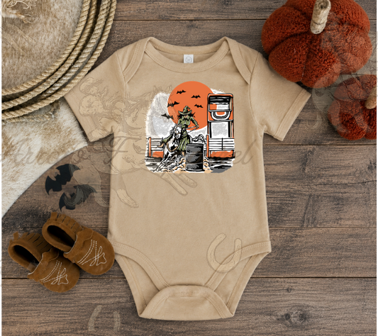 Barrel Racing Witch Onesie or Tee (Infant,Toddler,Youth)