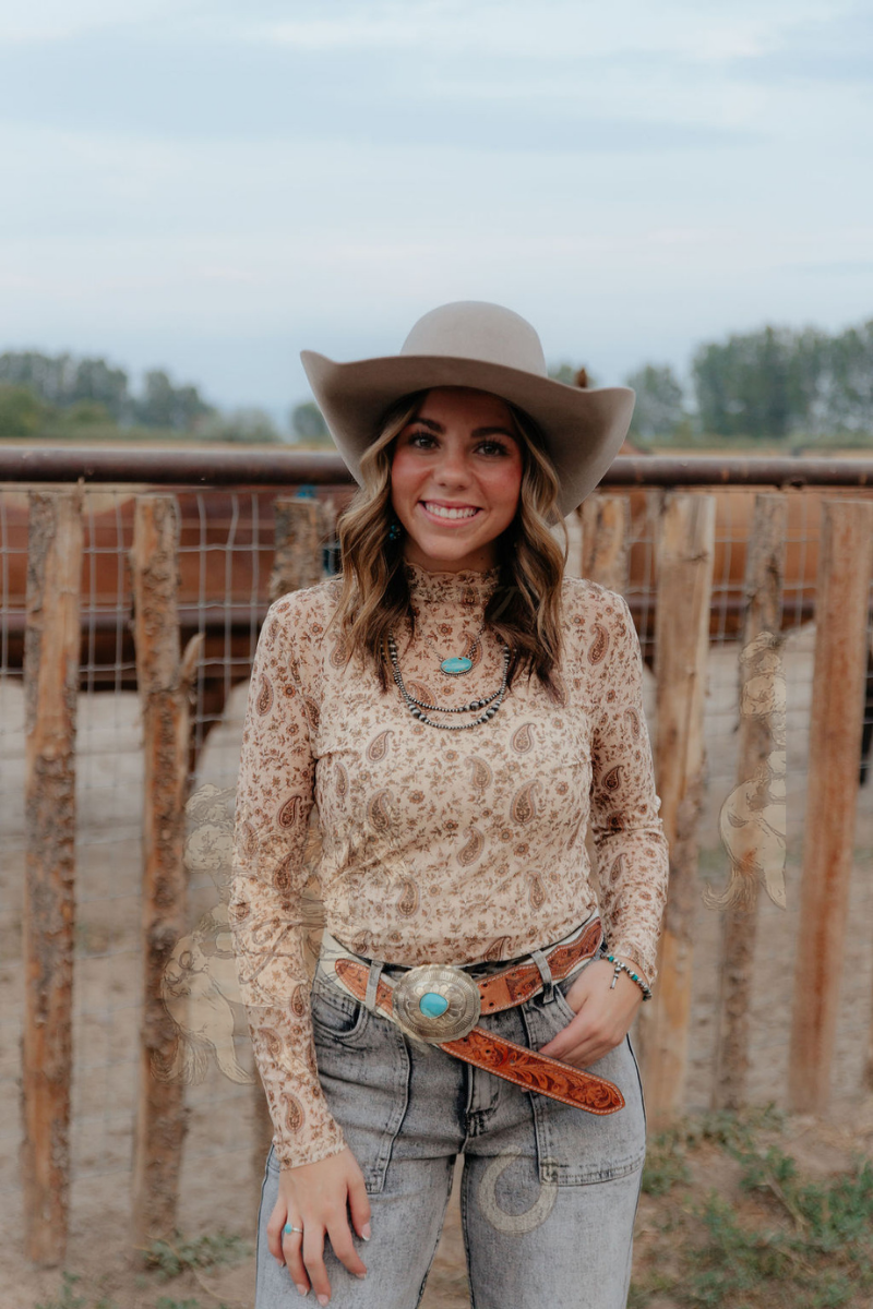 Ivory Boho Paisley Mesh | TFP 1222