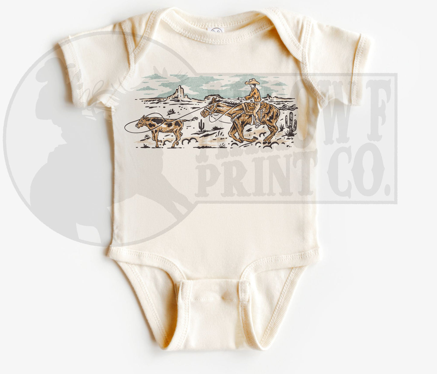 Desert Calf Roper S/S Onesie or Tee