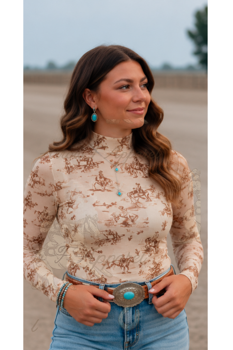Cowboy Chic Mesh Top| TFP1222