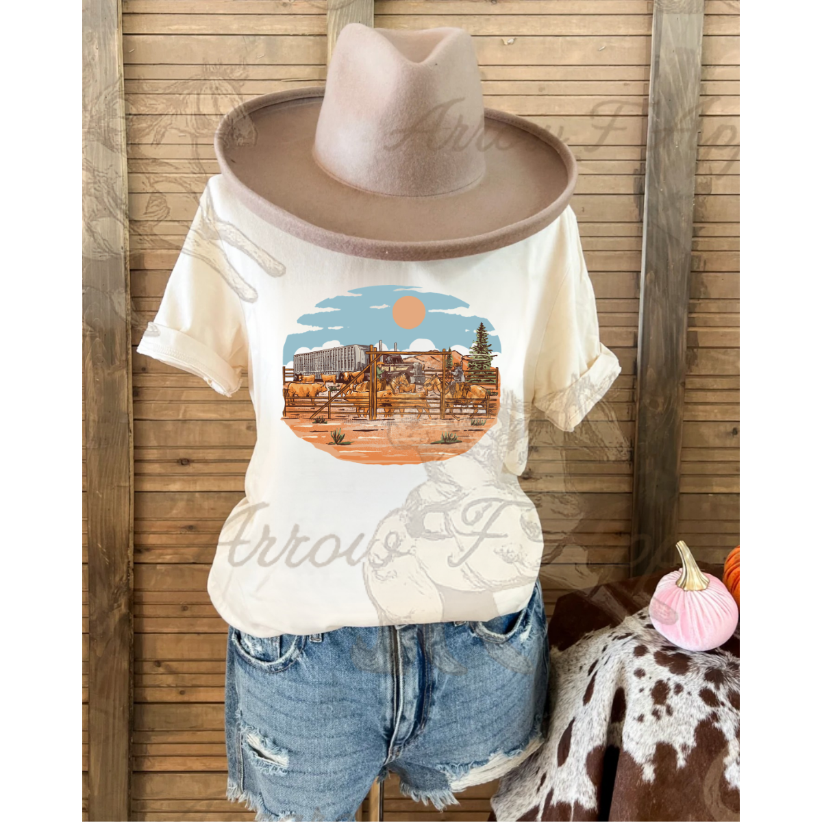 Fall Roundup Tee (Cream)