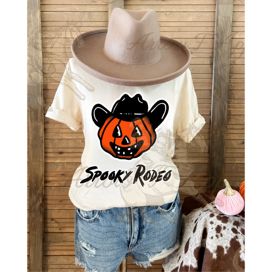 Spooky Rodeo Pumpkin Tee (Cream)