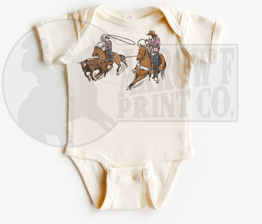Turn Left Team Ropers S/S Onesie or Tee