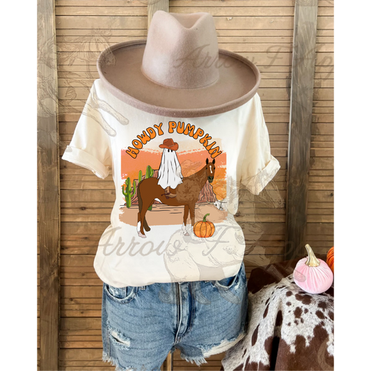 Howdy Pumpkin Tee(Cream)