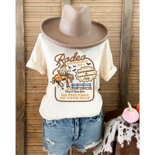 Cowboos & Cowghouls Rodeo  Tee (Cream)