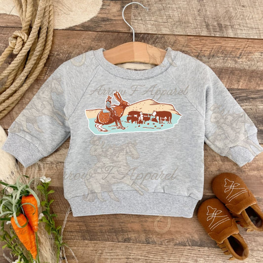 Easter Ranchin Herefords| Western Graphic Sweatshirt(Grey)(Toddler/Youth)