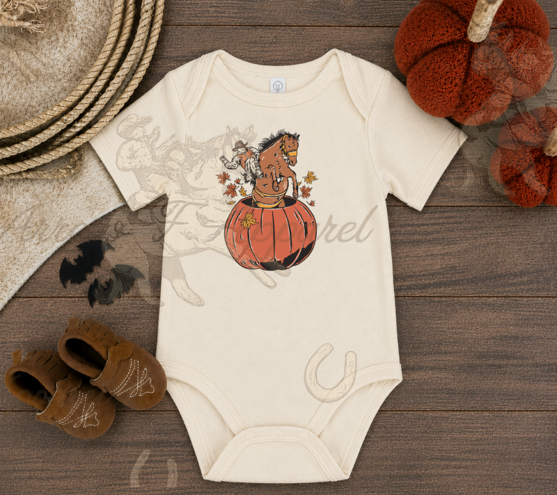 Fall Pumpkin Cowboy Onesie or Tee (Infant,Toddler,Youth)