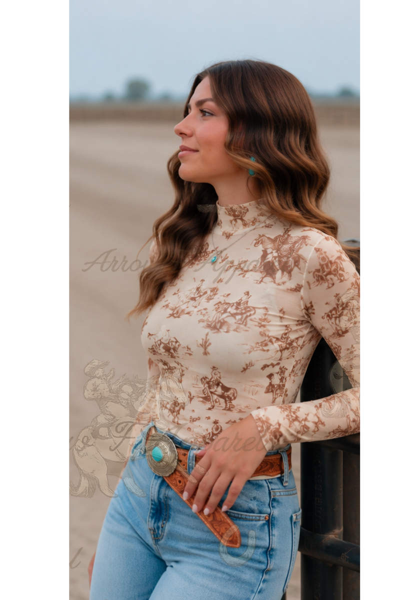 Cowboy Chic Mesh Top| TFP1222