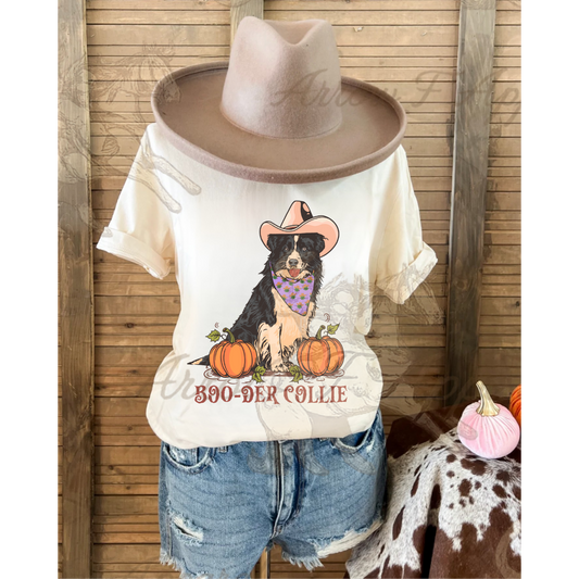 Boo-der collie  Tee (Cream)