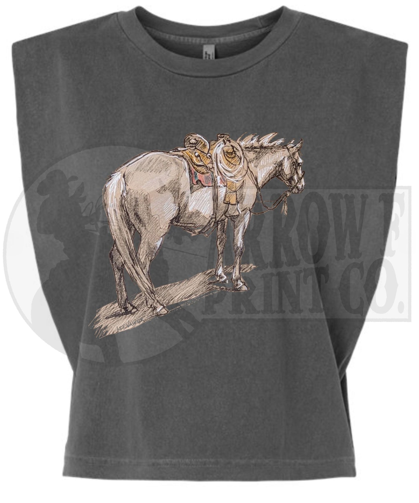 Ol Grey| Western Graphic Muscle Tank