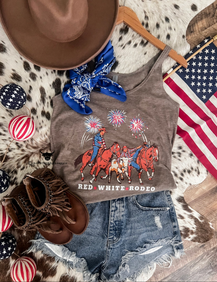 Red White & Rodeo| Western Graphic Tank