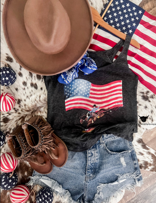 Stars Stripes & Rodeo Rides| Western Graphic Tank