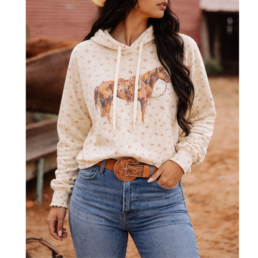 The Good Horse Floral Hoodie| Western Graphic Hoodie