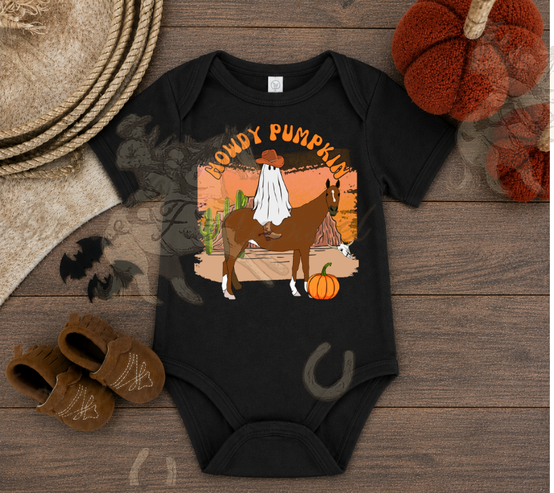 Howdy Pumpkin Onesie or Tee (Infant,Toddler,Youth)