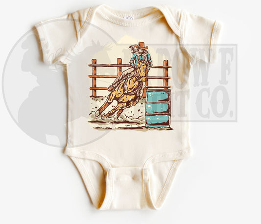 Barrel Racer S/S Onesie or Tee