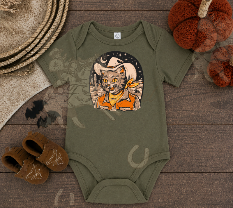 Halloween Cat Onesie or Tee (Infant,Toddler,Youth)