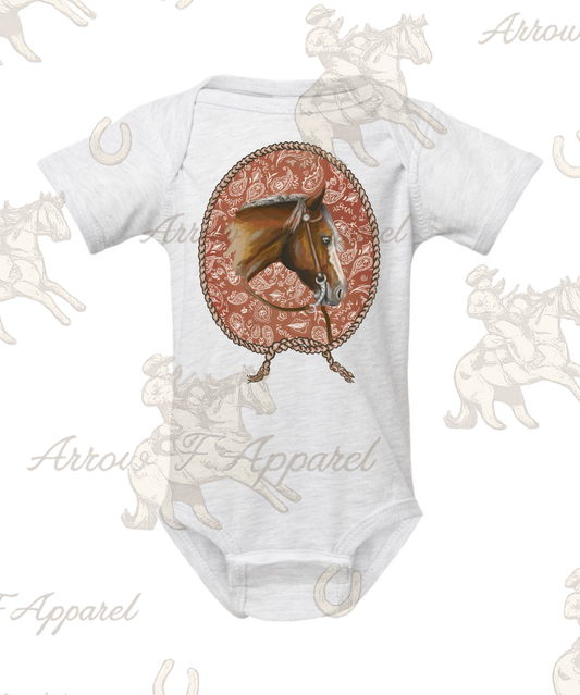 Fallen For Fall Paisley Horse Onesie or Tee (Infant,Toddler,Youth)