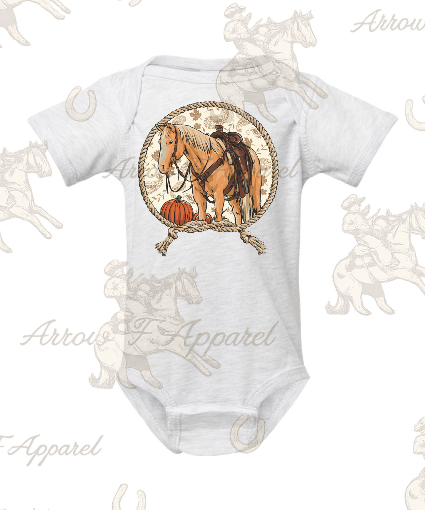 Fall Paisley Roping Horse Onesie or Tee (Infant,Toddler,Youth)