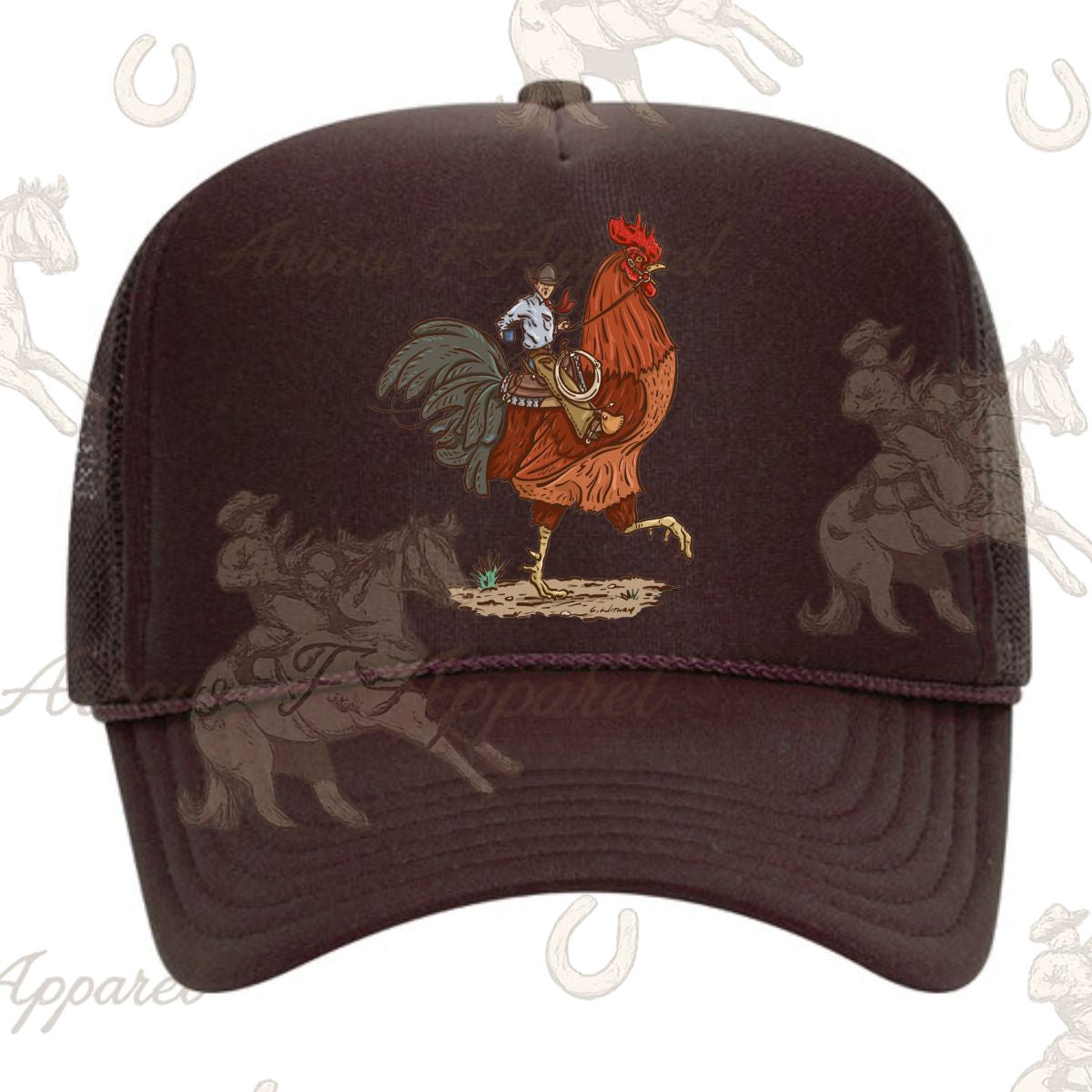 Cody Coffee Rooster Cowboy Trucker Hat